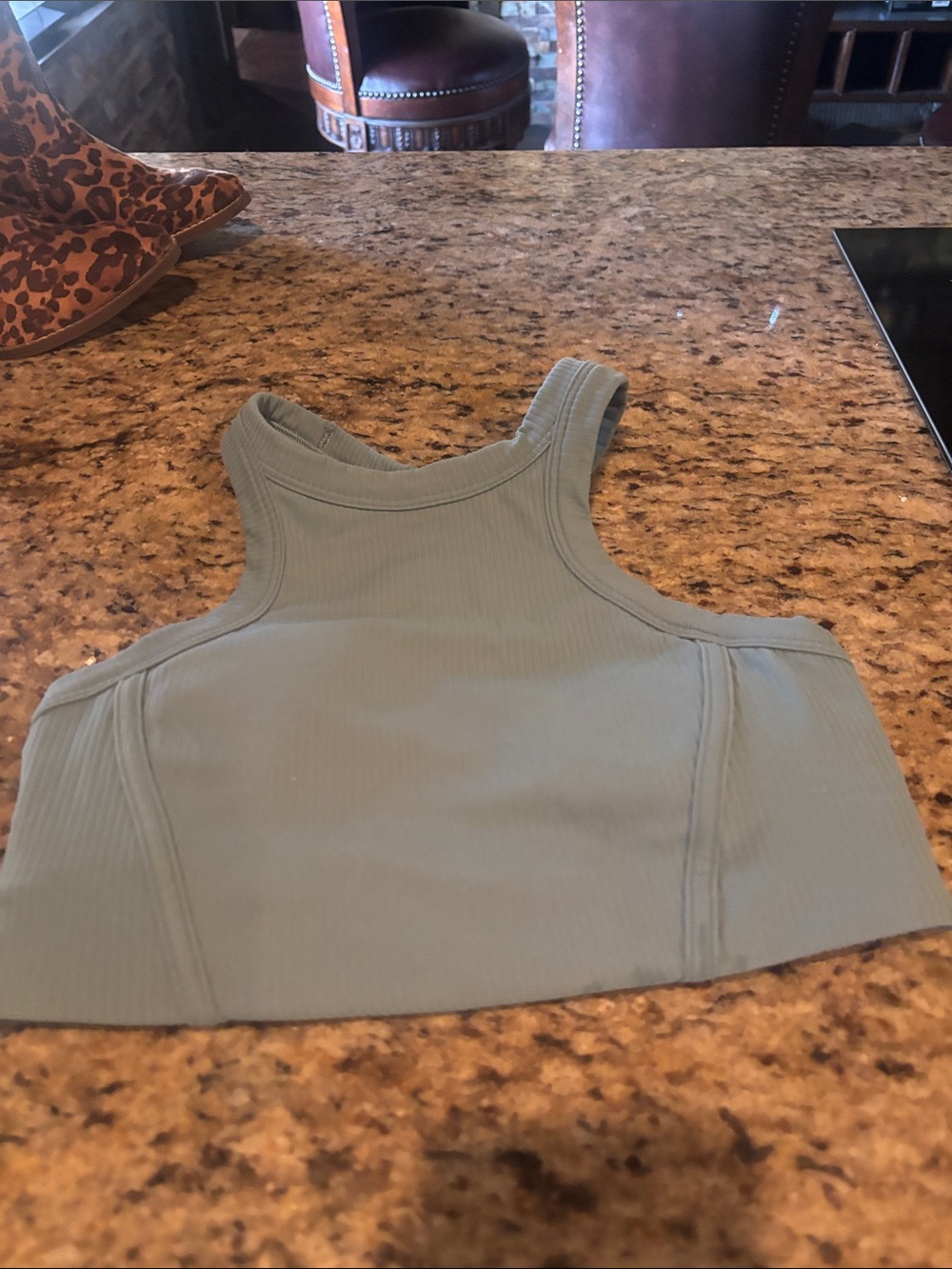 lululemon athletica Ribbed High-Neck Crop Tank - Sage